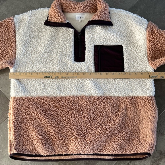 Lou & Grey Color-Block Sherpa Pullover Size: L - Picture 3 of 8